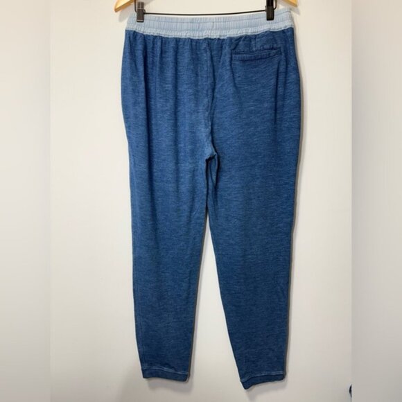 Faherty Heather Blue Joggers with Light Gray Trim - Picture 2 of 8